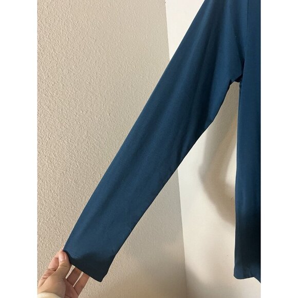 Athleta Turquoise Polyester Modal Blend Long Sleeve Shirt Size XS - Picture 4 of 12
